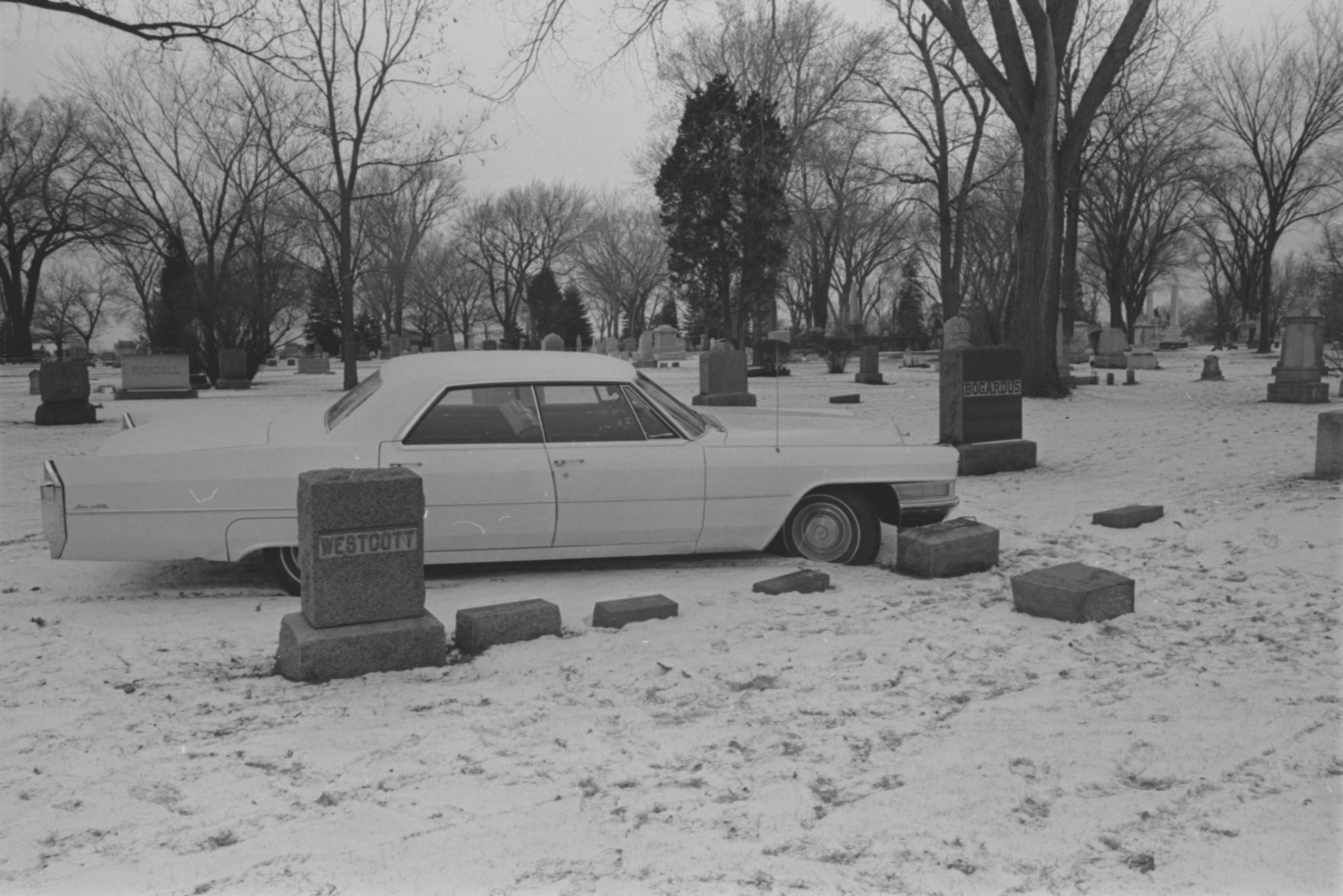 Stolen car in cemetery